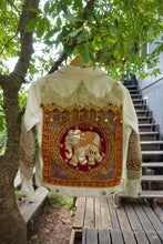 Load image into Gallery viewer, Red Thai elephant upcycled boho jacket