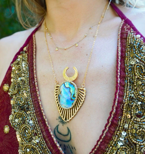 Abalone moon necklace - Orendas Creations